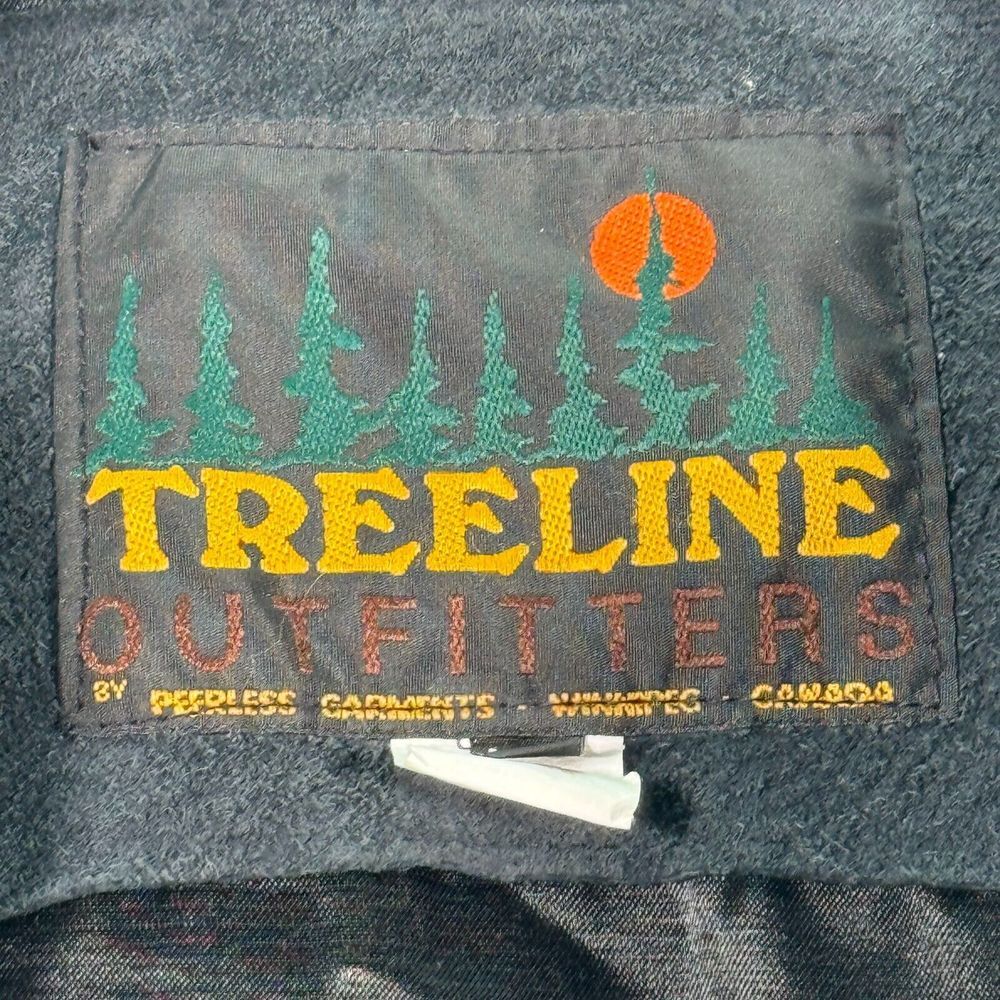 Vintage Treeline Outfitters‎ Jacket Mens Medium Black Gray Garments Wool Leather - Picture 6 of 15